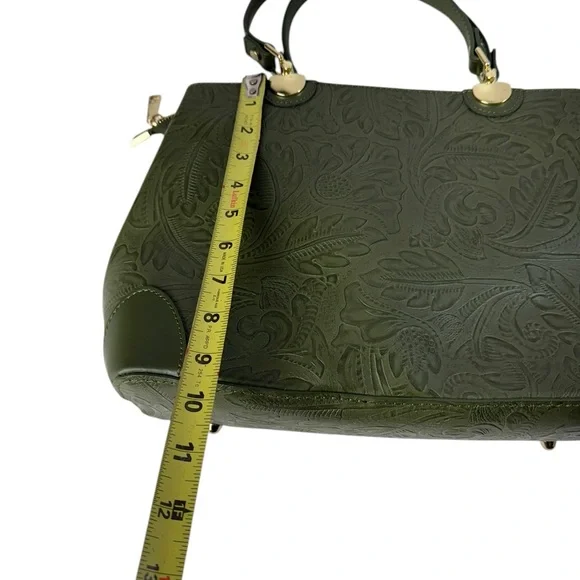 ZAGARA floral embossed Leather handbag ~ Made in Italy